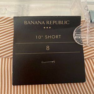 Banana Republic Tan/White pinstripe shorts Size 8
